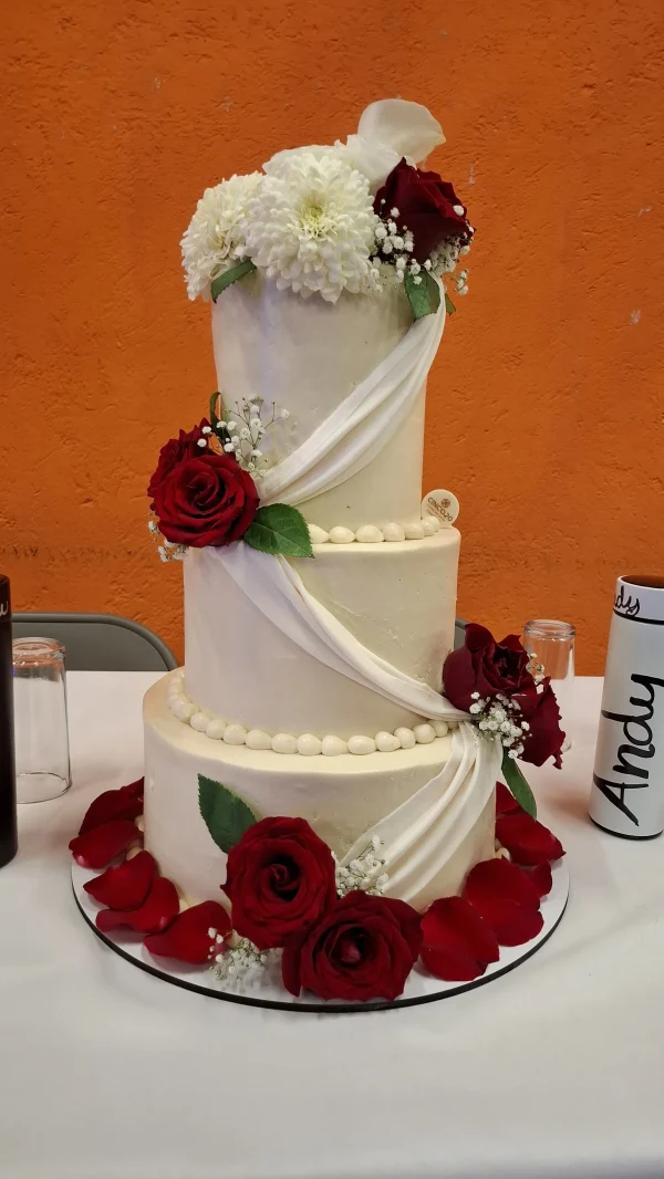 Pastel para boda en doble altura